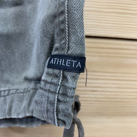 Athleta Cropped Pants 8 Army Green Tencel Lyocell Drawstring Tie Capri B122 - Picture 4 of 10